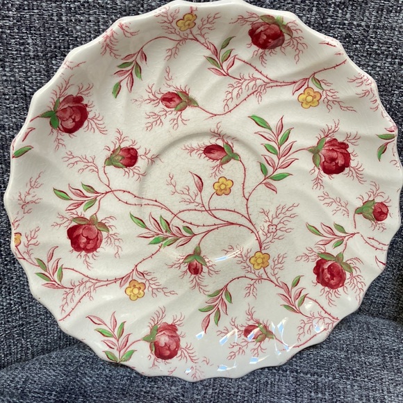 Five Spode Rosebud Teacup Saucers - Picture 4 of 9